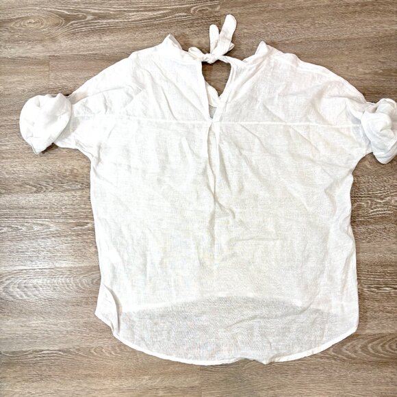 Viola Borgchi Itali Linen Top Long sleeve top V-neck Loose Fit Top Tunic sz L - Picture 2 of 9